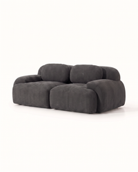 Gris anthracite – Canapé Galet 2 places en velours côtelé, vue de face